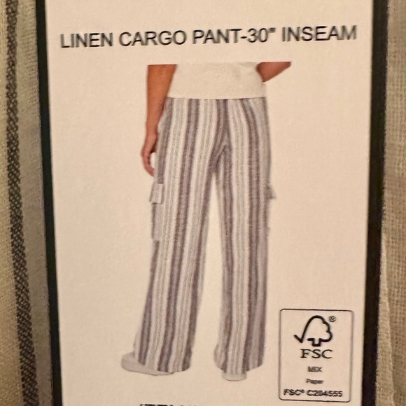 Roxy, Linen Blend Cargo Pants, NWT, Size M - Picture 2 of 9